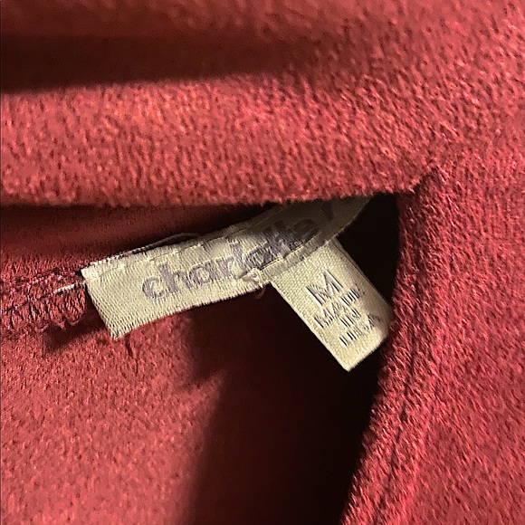 Burgundy suede romper *medium* - Picture 3 of 4